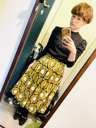 peu pres（プープレ）の「キウイ プリント タックギャザー