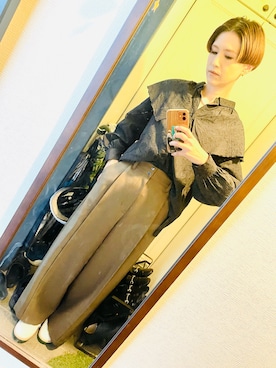 「FIL DE FER（フィルデフェール）のアイテム（パンツ）」を使った、オシャポさん（レディース・167cm）の冬コーディネート