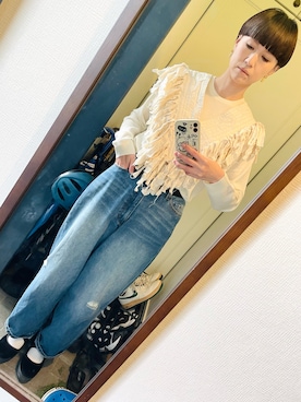 「アイテム（付け襟）」を使った、オシャポさん（レディース・167cm）の冬コーディネート