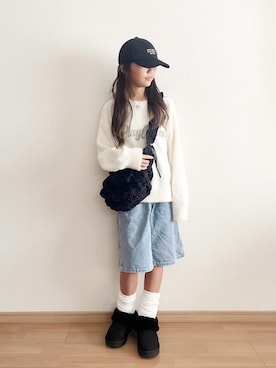 「GU（ジーユー）のアイテム（バッグ）」を使った、renaさん（キッズ・149cm）の春コーディネート