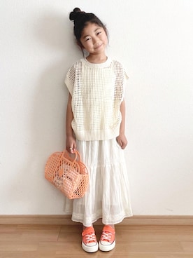 「アイテム（バッグ）」を使った、renaさん（キッズ・120cm）の春コーディネート