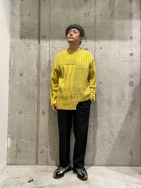 「アシンメトリー」｜「アイテム（ハンチング/ベレー帽）」を使った、SAKUMAさん（メンズ・170cm）の夏コーディネート
