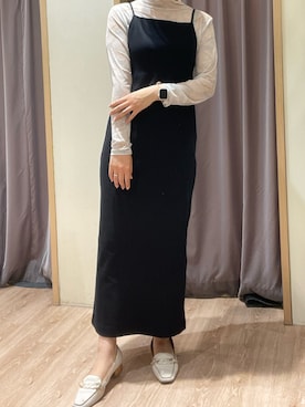「キャミワンピ」｜「アイテム（シャツワンピース）」を使った、rioさん（レディース・162cm）の春コーディネート