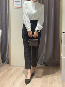 「ドットパンツ」｜rioさん（レディース・162cm）の秋コーディネート