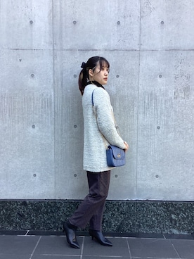 「ドットパンツ」｜rioさん（レディース・162cm）の冬コーディネート