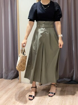 「Te chichi（テチチ）のアイテム（ショルダーバッグ）」を使った、rioさん（レディース・162cm）の夏コーディネート