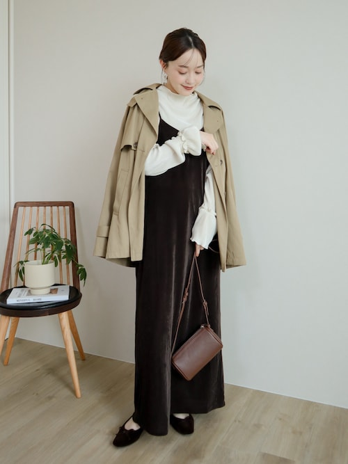 「classicalelf（クラシカルエルフ）の華奢見えが叶う 女性の味方。 キャンディー スリーブ プリーツ メロー トップス（Tシャツ/カットソー）」を使った、てらさん（レディース・163cm）の秋コーディネート