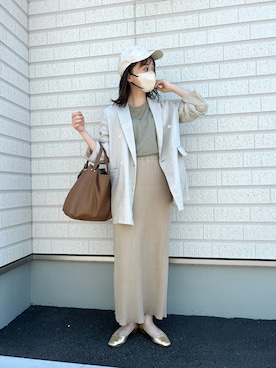 「SLOBE IENA（スローブイエナ）のアイテム（ジャケット/アウター）」を使った、てらさん（レディース・161cm）の夏コーディネート