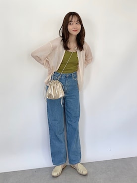 「アイテム（バッグ、ゴールド系）」を使った、てらさん（レディース・161cm）の春コーディネート