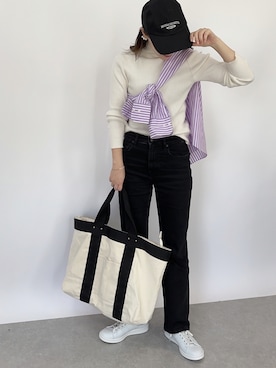 「花見コーデ」｜「アイテム（スニーカー）」を使った、てらさん（レディース・161cm）の春コーディネート