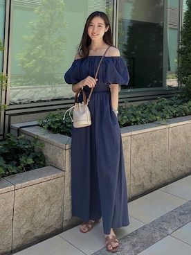 「CREDONA（クレドナ）のアイテム（オールインワン・サロペット）」を使った、Mizukiさん（レディース・164cm）の夏コーディネート