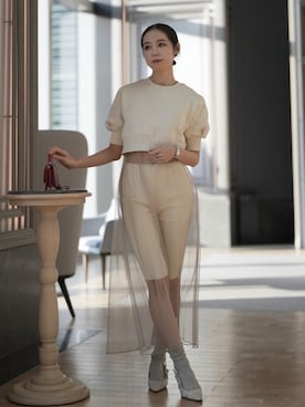 「ETRE TOKYO（エトレトウキョウ）のアイテム」を使った、Mizukiさん（レディース・165cm）の春コーディネート