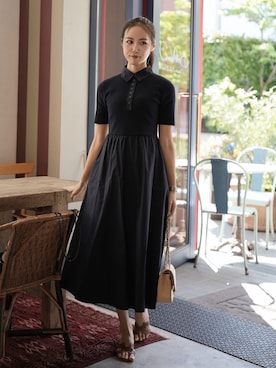「Tara Jarmon（タラジャーモン）のアイテム（ワンピース/ドレス、ブルー系）」を使った、Mizukiさん（レディース・165cm）の春コーディネート