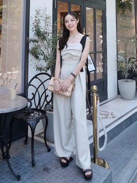 「アイテム（オールインワン・サロペット）」を使った、Mizukiさん（レディース・165cm）の夏コーディネート