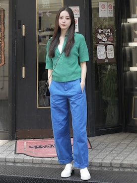 「ZARA（ザラ）のアイテム（パンツ）」を使った、Mizukiさん（レディース・165cm）の春コーディネート