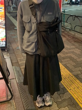 「BEAMS BOY（ビームスボーイ）のアイテム（ブルゾン）」を使った、ハナヨさん（レディース・166cm）の冬コーディネート