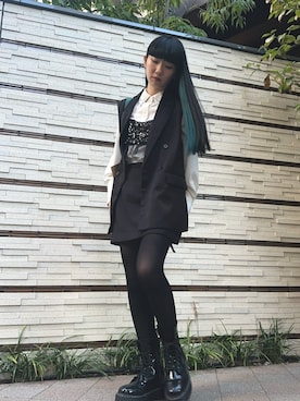 「アイテム（チューブトップ）」を使った、matsurikaさん（レディース・163cm）の秋コーディネート