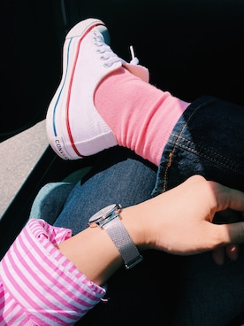 「Folli Follie（フォリフォリ）のアイテム（アナログ腕時計）」を使った、Haruさん（レディース・151cm）の春コーディネート