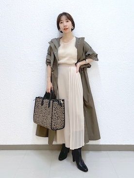 「秋先取りコーデ」｜「アイテム（トレンチコート）」を使った、cl___naoさん（レディース・150cm）の秋コーディネート