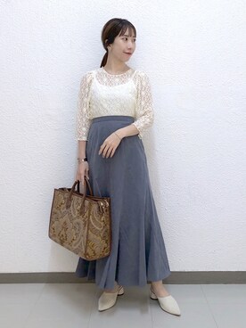 「ブルー x ホワイト」｜「アイテム（その他シューズ）」を使った、cl___naoさん（レディース・150cm）の夏コーディネート