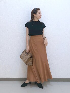 「ブラウン×ブラック」｜「アイテム（その他シューズ）」を使った、cl___naoさん（レディース・150cm）の夏コーディネート