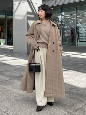 「アイテム（チェスターコート）」を使った、cl___naoさん（レディース・149cm）の秋コーディネート