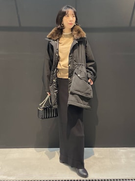 「アイテム（モッズコート）」を使った、cl___naoさん（レディース・149cm）の冬コーディネート