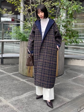 「アイテム（チェスターコート）」を使った、cl___naoさん（レディース・149cm）の秋コーディネート