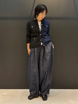 「Curensology（カレンソロジー）のCurensology(カレンソロジー)/＜5AWARENESS＞ロングスリーブＴシャツ（Tシャツ/カットソー、ホワイト系）」を使った、cl___naoさん（レディース・149cm）の夏コーディネート
