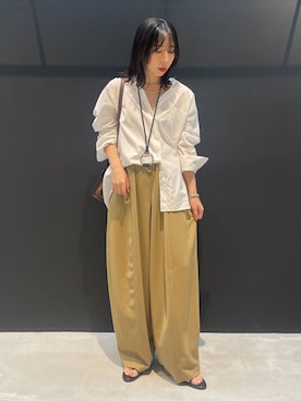 「Curensology（カレンソロジー）のCurensology(カレンソロジー)/フォールドロストパンツ（その他パンツ）」を使った、cl___naoさん（レディース・149cm）の夏コーディネート