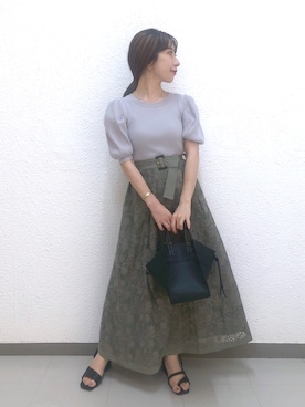 「袖ボリューム」｜「アイテム（その他シューズ）」を使った、cl___naoさん（レディース・150cm）の夏コーディネート