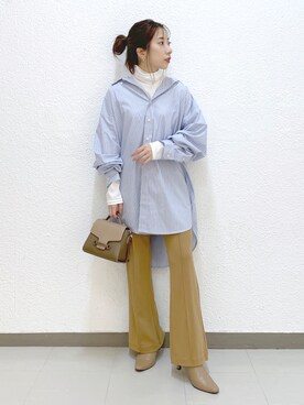 「オーバーシャツ」｜「アイテム（その他）」を使った、cl___naoさん（レディース・150cm）の秋コーディネート