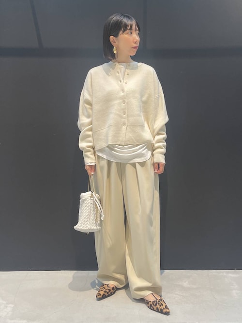 美品ATON ●パープル＆カーキ2枚　半袖SET　カレンソロジー　ブラミンク Curensology(カレンソロジー)/ダブルクロスツータックパンツ