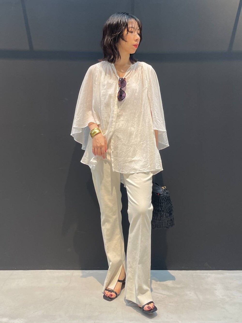 Curensology シェルタリングブーツカットパンツ今季未使用 Curensology(カレンソロジー)/シェルタリングブーツカットパンツを使っ