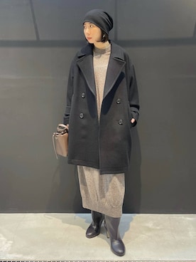 「Curensology（カレンソロジー）のCurensology(カレンソロジー)/メルトンPコート（ピーコート）」を使った、cl___naoさん（レディース・149cm）の冬コーディネート