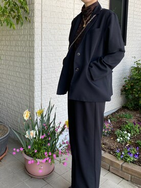 「ENOF（イナフ）のアイテム（パンツ）」を使った、𝒆𝒓𝒊さん（レディース・167cm）の春コーディネート