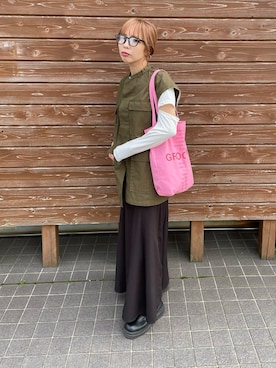 「SUGAR BISKET（シュガービスケット）のアイテム（ブーツ）」を使った、miharuさん（レディース・155cm）の春コーディネート