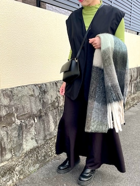 「SUGAR BISKET（シュガービスケット）のアイテム（ブーツ）」を使った、miharuさん（レディース・155cm）の冬コーディネート