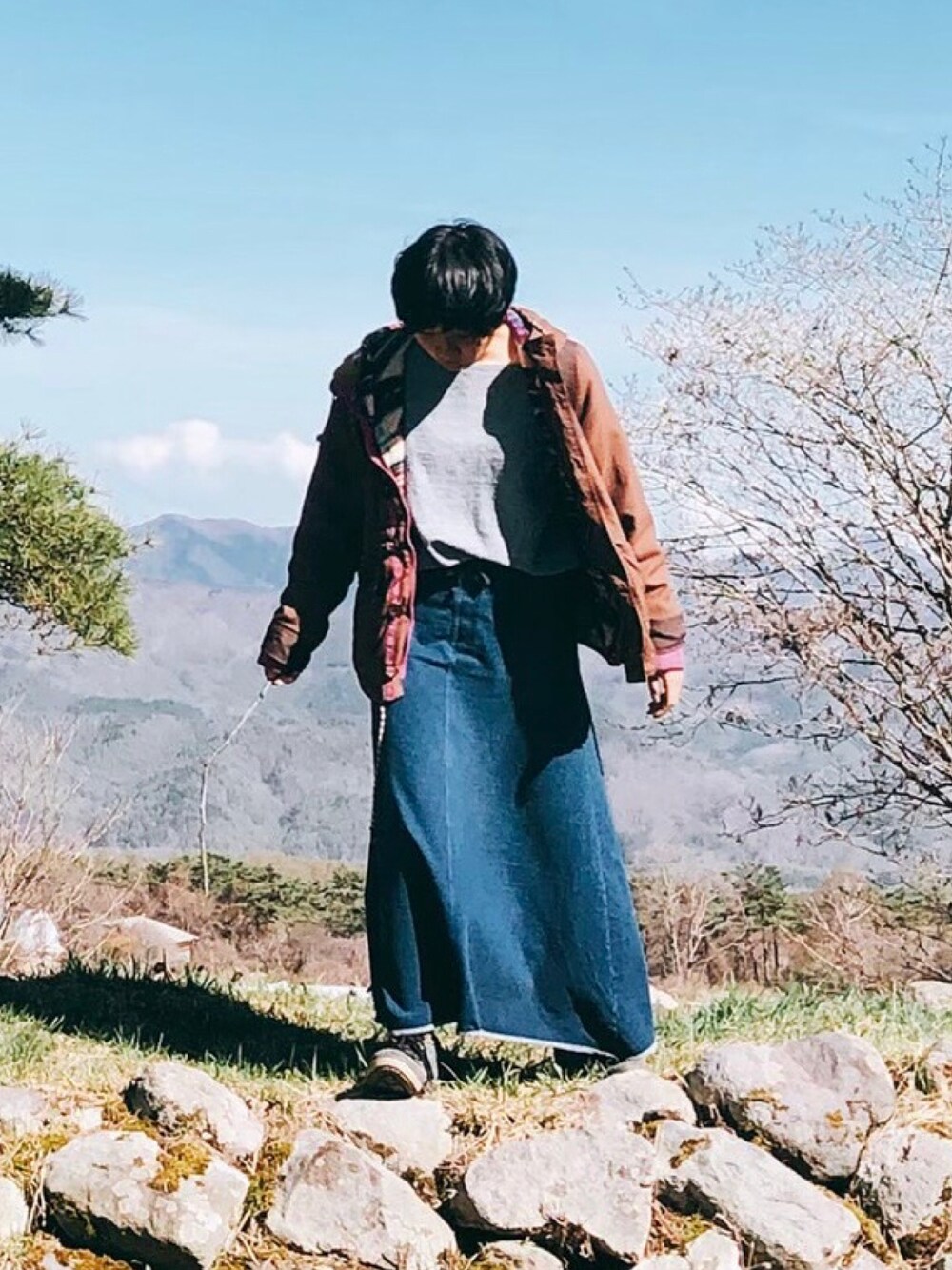 「チチカカのアイテム（ジャケット/アウター、ブラウン系）」を使った、H2さん（レディース・154cm）の冬コーディネートの1枚目の写真