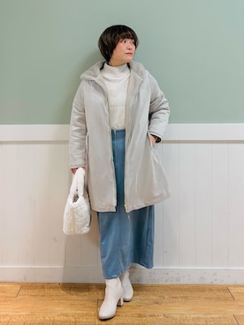 「DRESKIP（ドレスキップ）のアイテム（その他アウター）」を使った、タナさん（レディース・155cm）の冬コーディネート