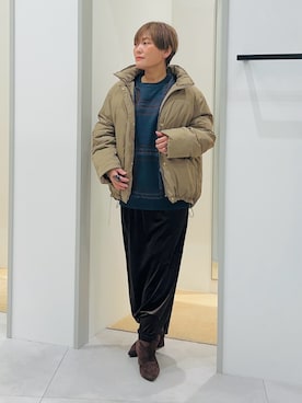 「アイテム（その他アウター、ブラウン系）」を使った、タナさん（レディース・155cm）の冬コーディネート