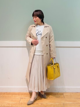 「DRESKIP（ドレスキップ）のアイテム（トレンチコート）」を使った、タナさん（骨格ウェーブ・レディース・155cm）の冬コーディネート