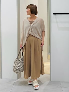 「THE SHOP TK （ザ ショップ ティーケー ）のアイテム（タンクトップ）」を使った、タナさん（レディース・155cm）の春コーディネート