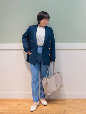 「DRESKIP（ドレスキップ）のアイテム（テーラードジャケット）」を使った、タナさん（レディース・155cm）の冬コーディネート