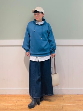 「DRESKIP（ドレスキップ）のアイテム（スウェット）」を使った、タナさん（レディース・155cm）の秋コーディネート