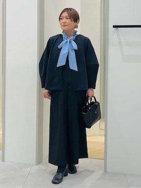 「THE SHOP TK （ザ ショップ ティーケー ）のオブリックトゥパンプス（パンプス）」を使った、タナさん（レディース・155cm）の冬コーディネート