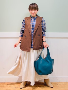 「DRESKIP（ドレスキップ）のアイテム（ブーツ）」を使った、タナさん（レディース・155cm）の夏コーディネート