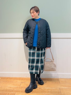 「DRESKIP（ドレスキップ）のアイテム（ジャケット/アウター）」を使った、タナさん（骨格ウェーブ・レディース・155cm）の秋コーディネート
