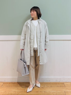 「大人可愛い、シンプル」｜「アイテム（ジャケット/アウター）」を使った、タナさん（レディース・155cm）の冬コーディネート