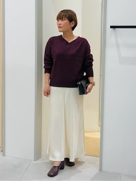 「THE SHOP TK （ザ ショップ ティーケー ）のオブリックトゥパンプス（パンプス）」を使った、タナさん（レディース・155cm）の秋コーディネート